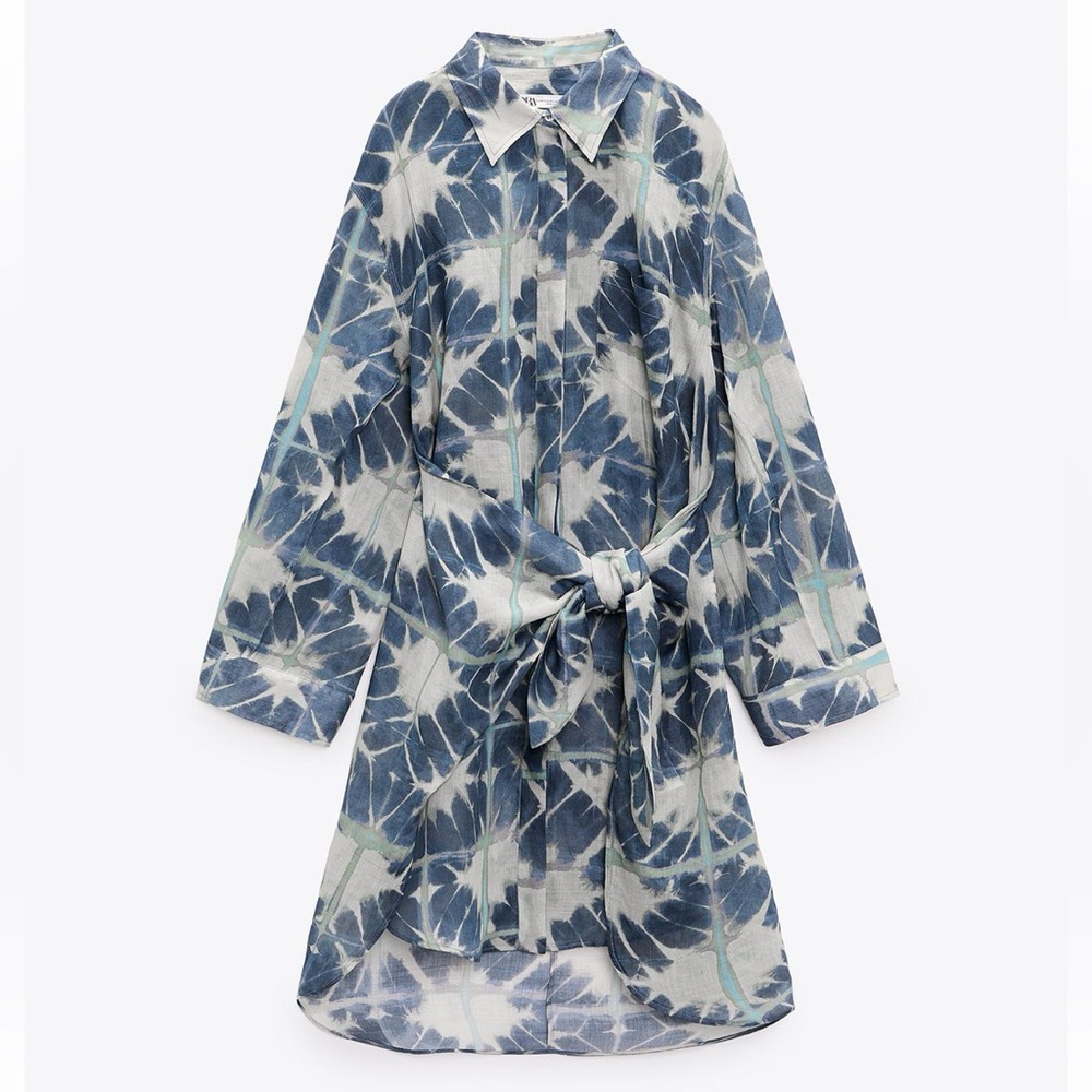 Zara Knotted Ramie Dress Limited Edition